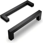 Tirador Cuadrado De Acero Inox Negro